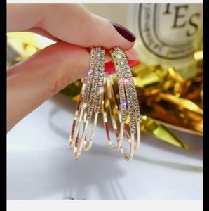 ELEGANT 925 MULTI-LAYER GOLD HOOP EARRINGS